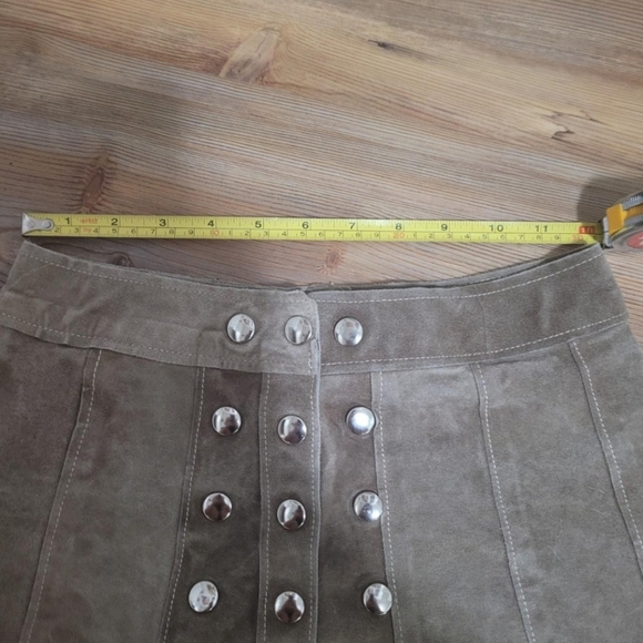 Real handmade leather skirt tan / brown 24" waist - Picture 2 of 6